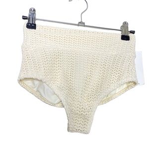 Montce Swim Bone Crochet Added Coverage High Rise Bikini Bottom